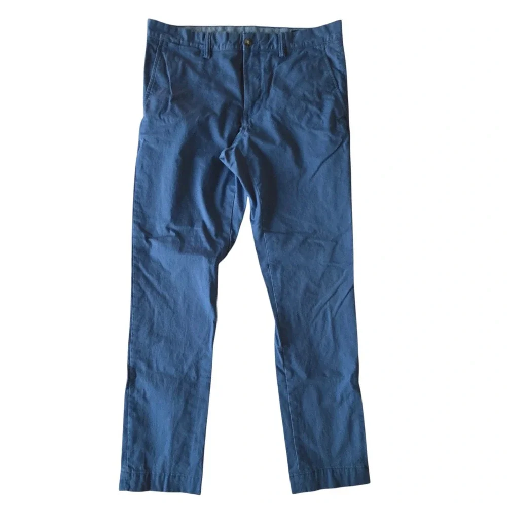 Polo Ralph Lauren Mens Slim Stretch Chino Pants Blue 33/32